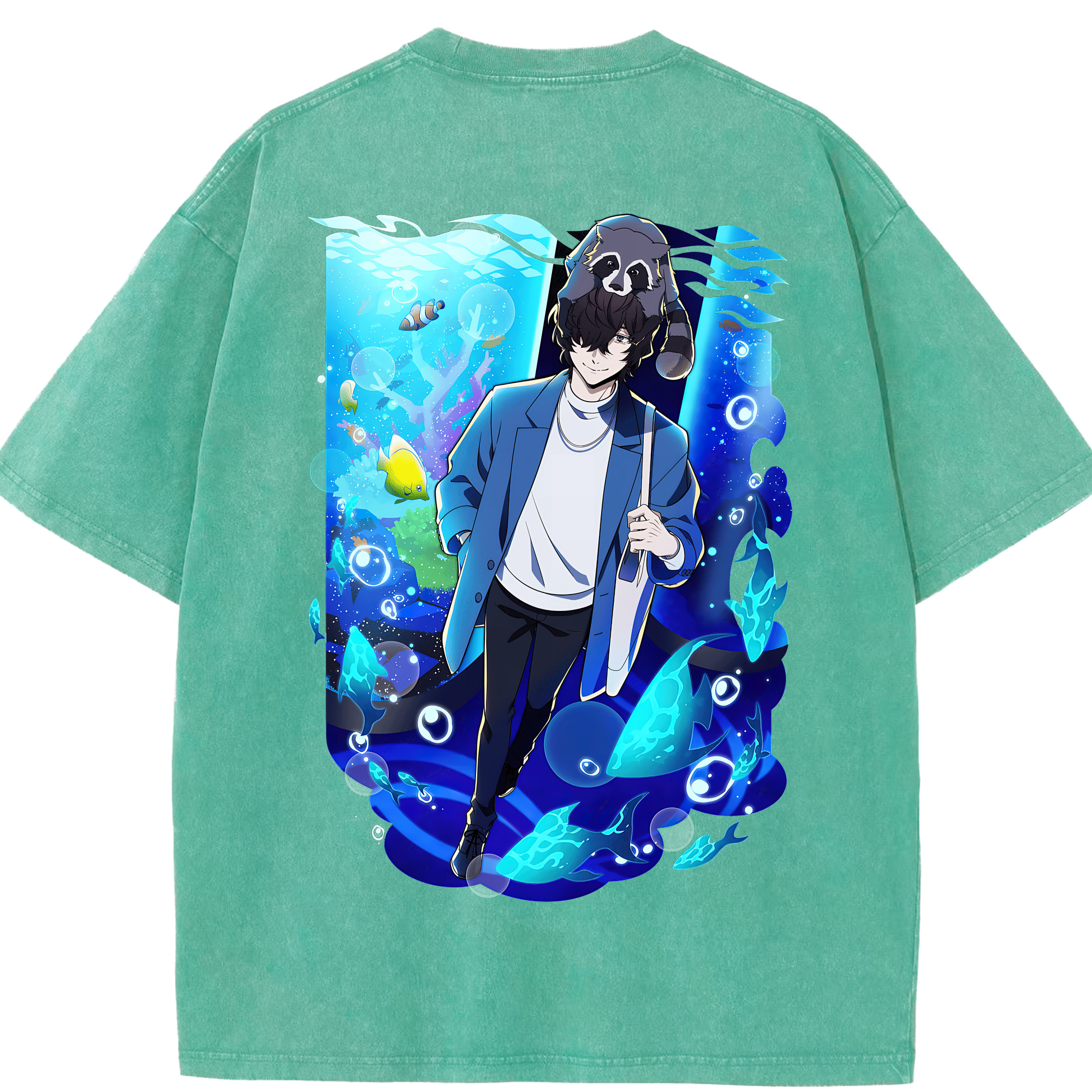 （画像用） 文豪ストレイドッグス Bungo Stray Dogs 綿100% ヴィンテージ風 半袖Tシャツ（背面プリント）